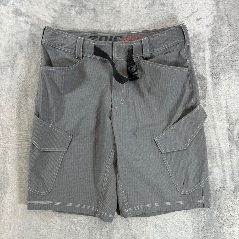Zoic Falcon Shorts Men's L Large Gray MTB Mountain Bike Integrated Belt